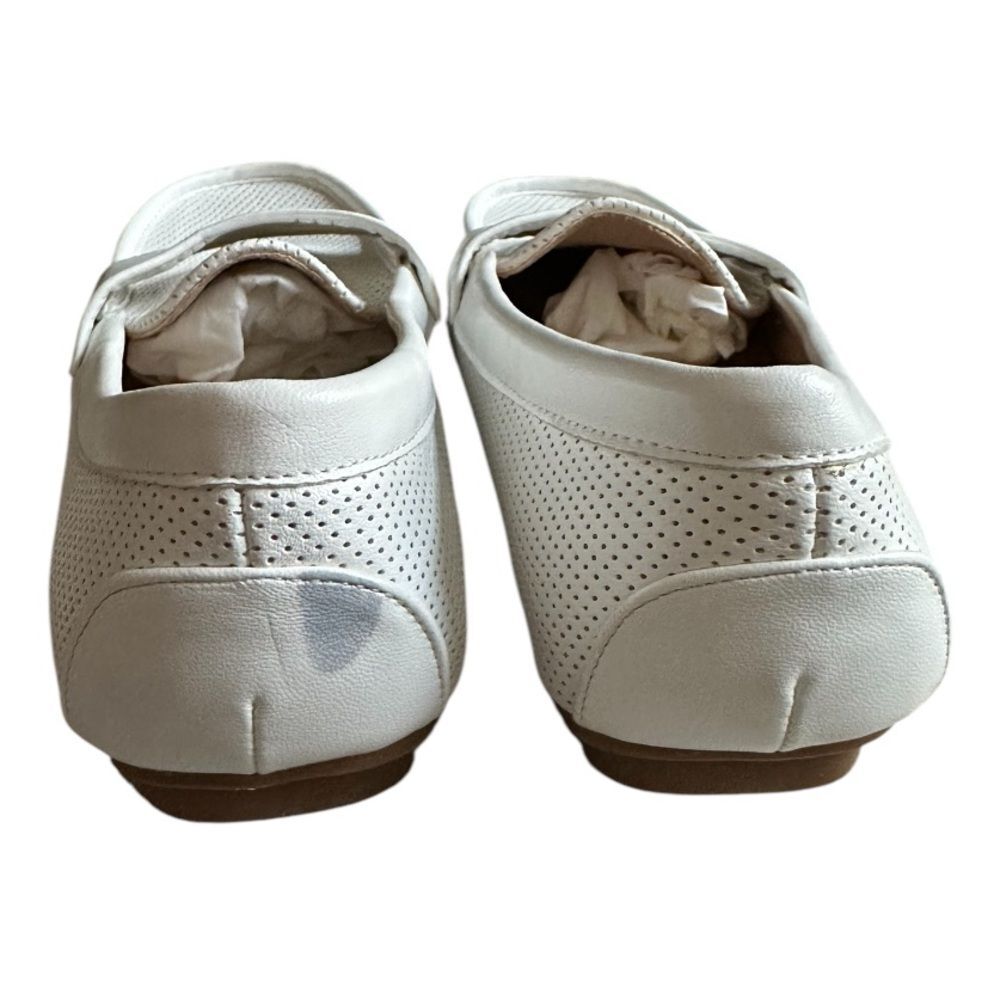 Boston Design Studio Sz 7M White Round Toe Driving Loafers Flats Women 91274 - Picture 5 of 10